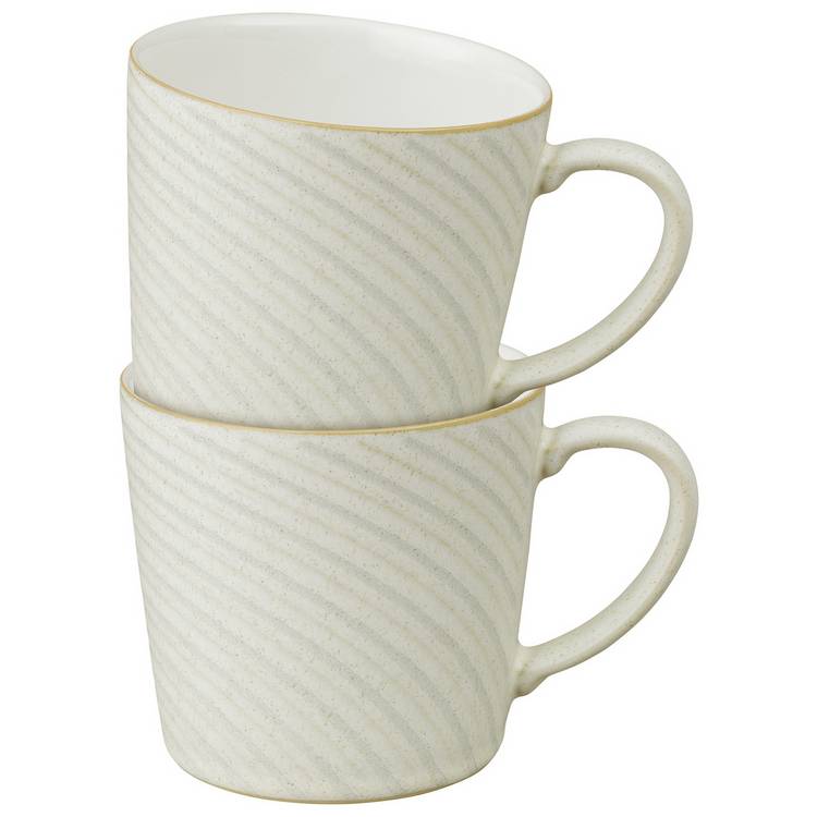 Denby stoneware mugs cream set of 2 - British product