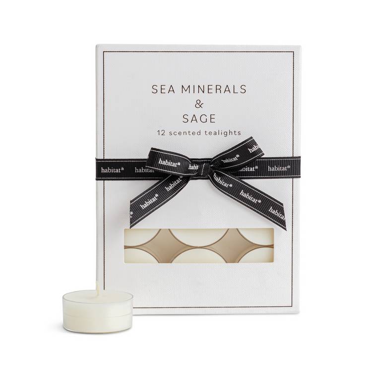 Habitat tealight candles sea minerals and sage pack of 12, imported from the UK