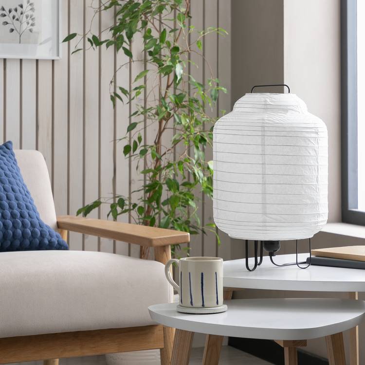 Habitat white paper shade table lamp 37cm, UK version