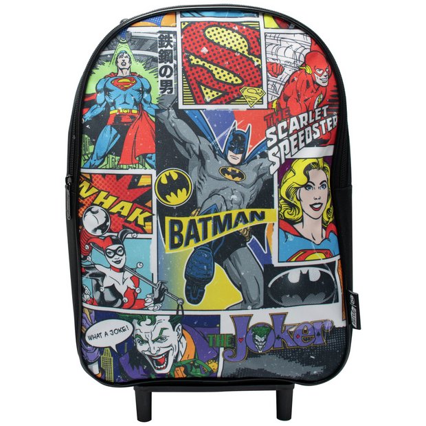 DC Comics Batman trolley bag with fixed wheels, imported from the UK
