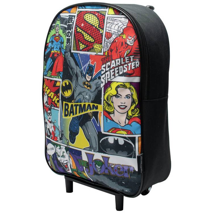 DC Comics Batman trolley bag with fixed wheels, imported from the UK
