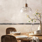 Argos Habitat Vanern Dimple Glass & Wood Pendant Light - Clear- Buy online at McGrocer