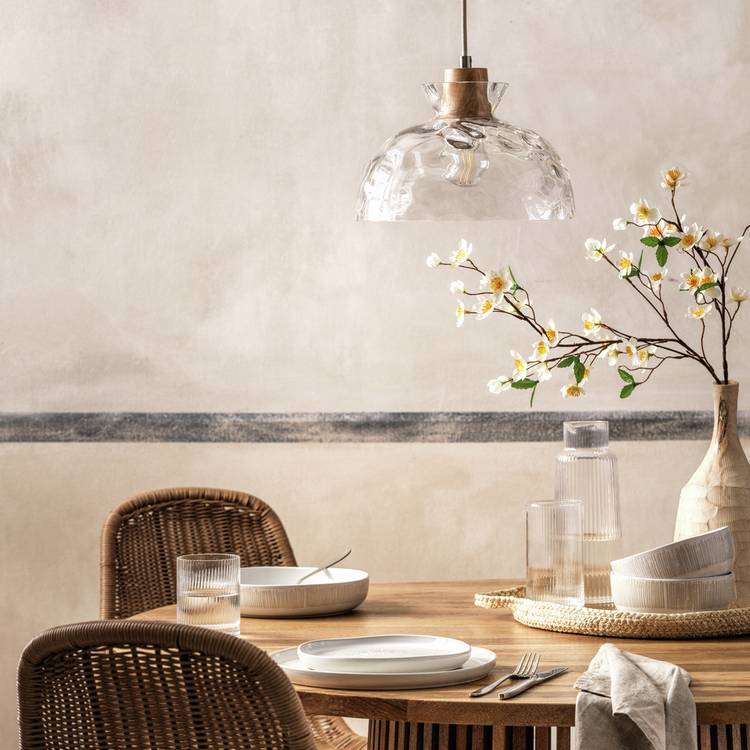 Habitat Vanern dimpled glass pendant light, imported from the UK