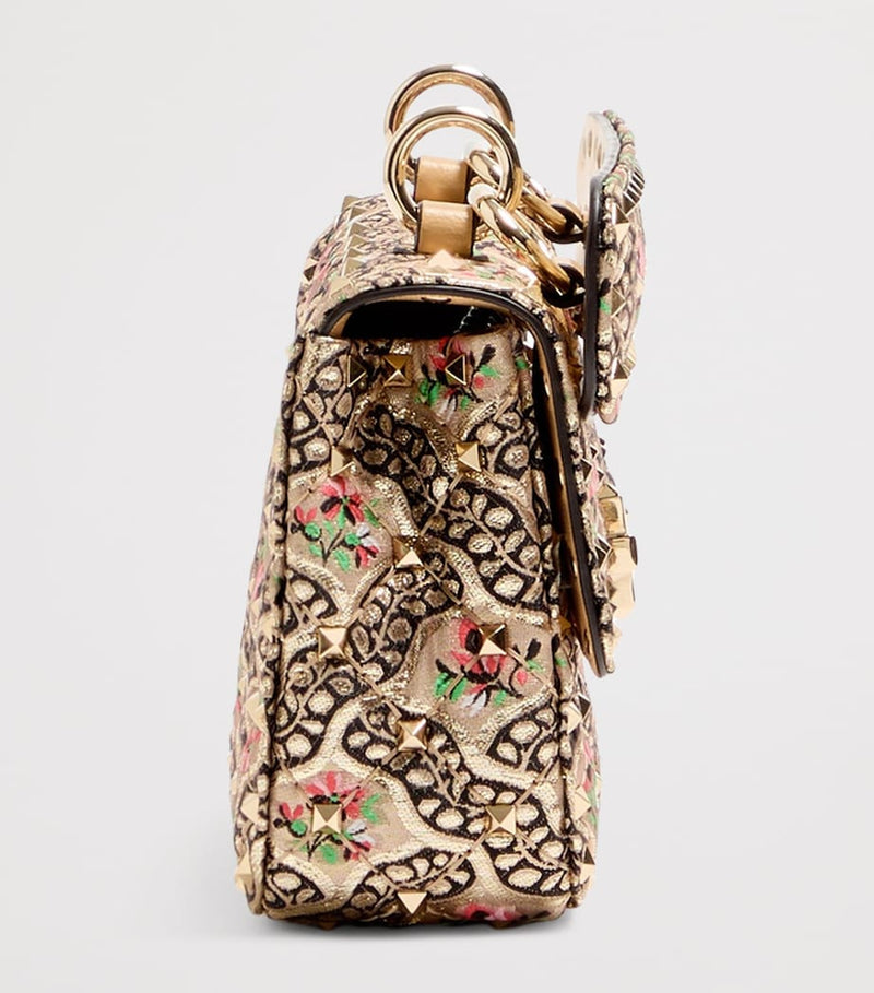 Valentino Garavani Small Jacquard Rockstud Spike shoulder bag (British brand)