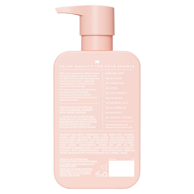 Monday Smooth Shampoo 350 mL, imported from the UK