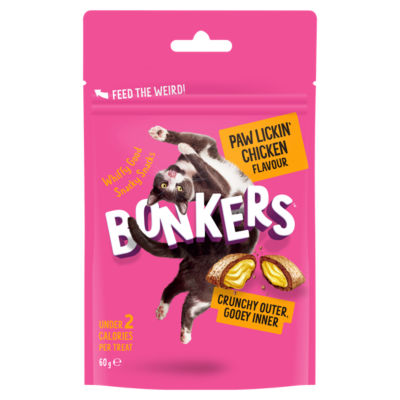 ASDA Bonkers Crunchy and Soft Cat Treats Paw Lickin' Chicken 60g- Buy online at McGrocer