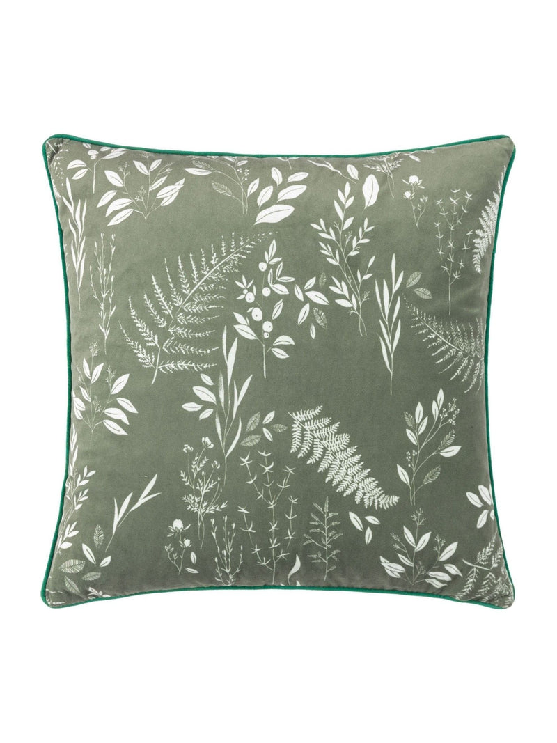 furn. Fearne cushion in sage green with fern print (British brand)