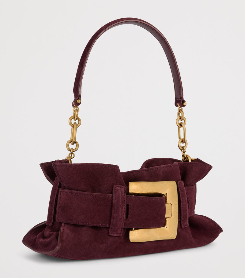 Balmain Anthem mini suede shoulder bag H10cm - British product