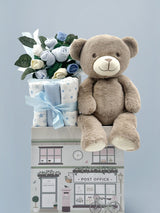 Next Babyblooms Baby Blue Welcome Hamper with Frankie Bear Soft Toy- Buy online at McGrocer