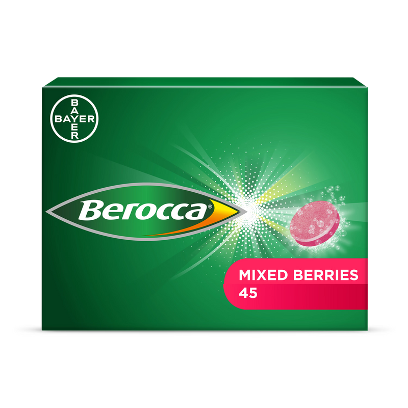 Berocca effervescent tablets mixed berries 45 tablets (British brand)