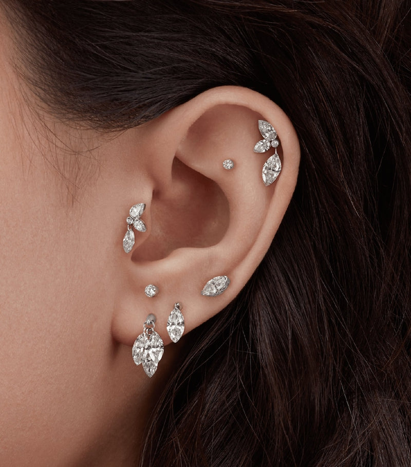 Maria Tash floating diamond plume earring 6.5mm, UK version