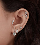 Maria Tash floating diamond plume earring 6.5mm, UK version