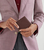Brunello Cucinelli nubuck leather wallet with six card slots, imported from the UK
