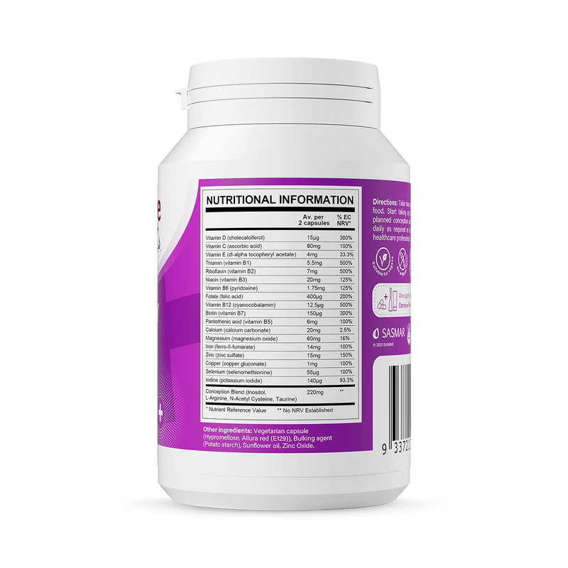 Conceive Plus women's fertility supplement 60 capsules, imported from the UK