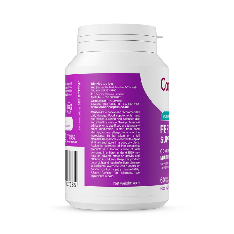 Conceive Plus women's fertility supplement 60 capsules, imported from the UK
