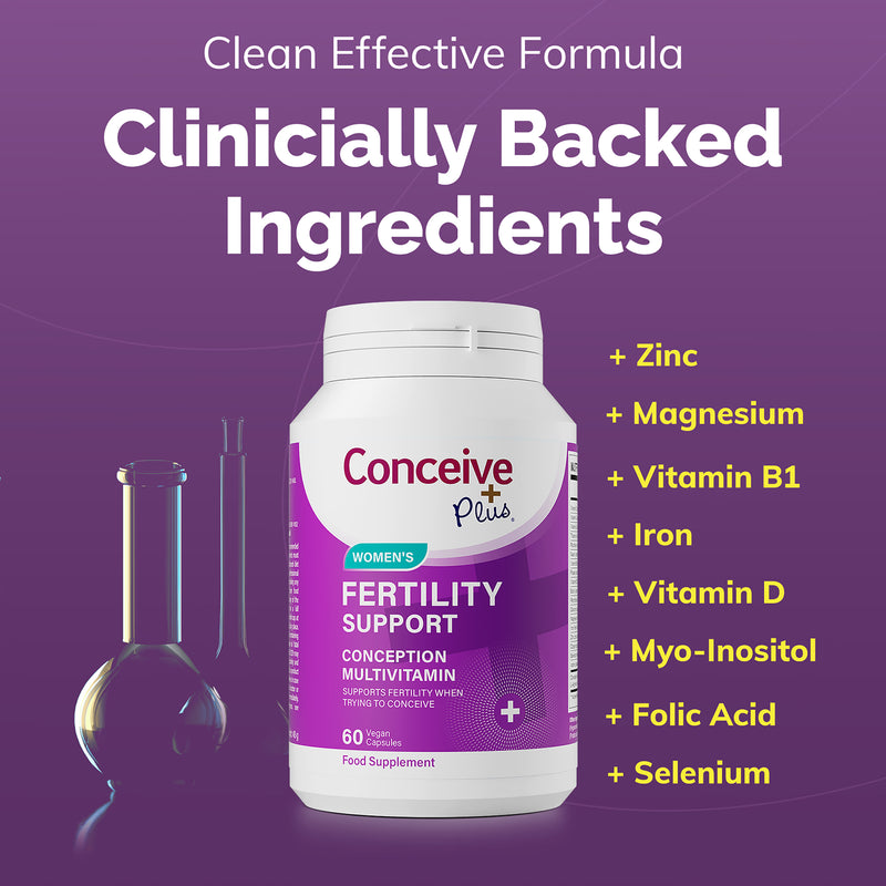 Conceive Plus women's fertility supplement 60 capsules, imported from the UK
