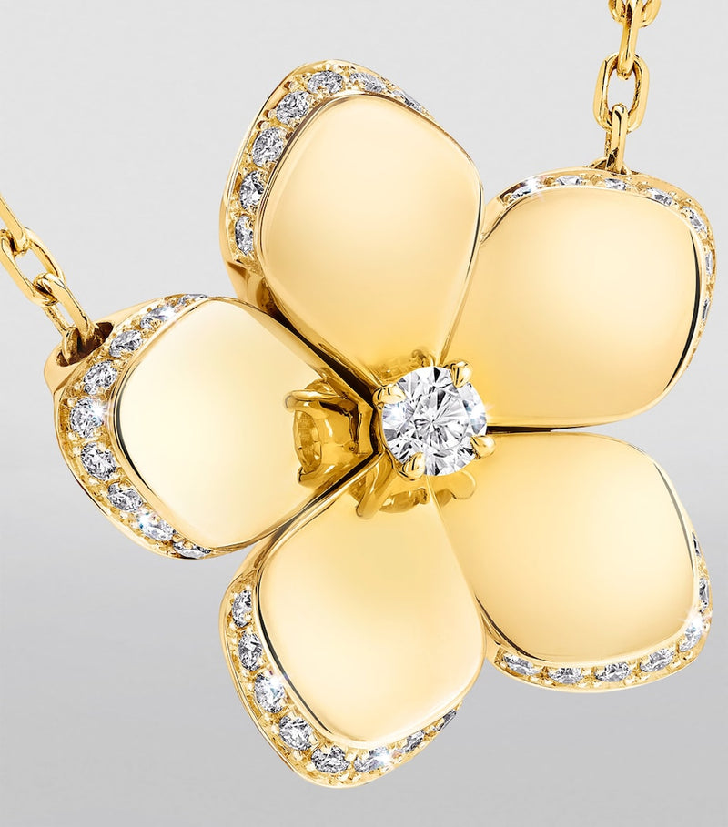 Graff Wild Flower yellow gold diamond pendant, imported from the UK