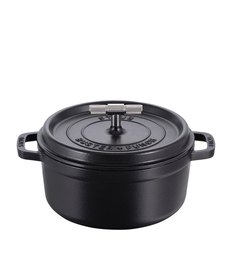 Staub cocotte x Buster+Punch with steel knob 24cm, UK version