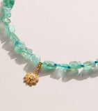 Hermina Athens beaded sun charm necklace with gold-tone pendant, imported from the UK
