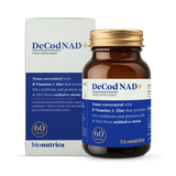 Holland & Barrett Bionutrica DeCodNAD+ High Potency NAD & Resveratrol with Zinc, Vitamin B5 & B2 Dietary Supplement 60 Capsules- Buy online at McGrocer