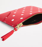Comme Des Garçons Wallet leather polka-dot zipped pouch 14.5x10.5cm (British brand)