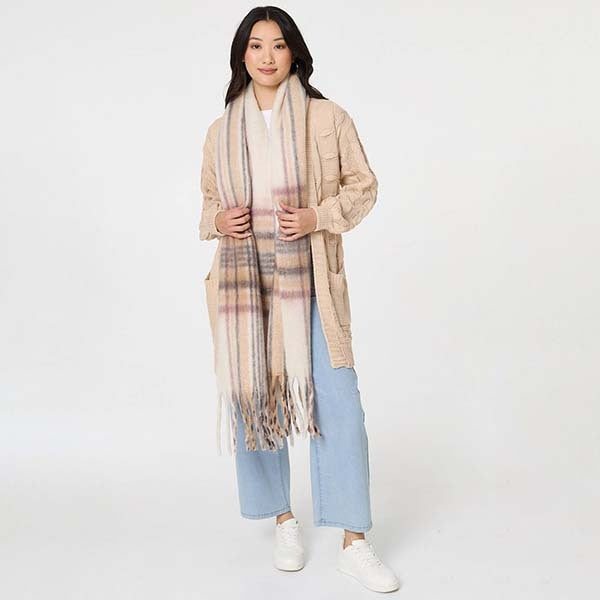 Izabel London checked print scarf - British product