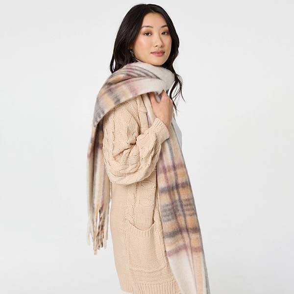 Izabel London checked print scarf - British product