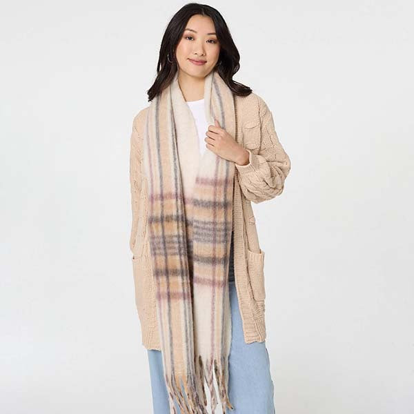 Izabel London checked print scarf - British product
