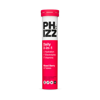 Holland & Barrett Phizz Daily 3in1 Hydration Electrolytes and Vitamins Effervescent Berry 20 Tablets- Buy online at McGrocer
