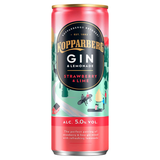Kopparberg Gin & Lemonade Strawberry & Lime 250ml GOODS Sainsburys   