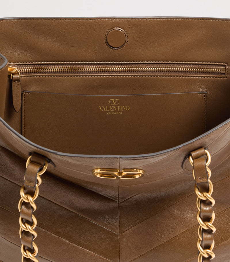 Valentino Garavani Laseine tote bag lambskin leather, imported from the UK