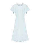 Wool Waistcoat with Lace Ruffles and Square Neckline