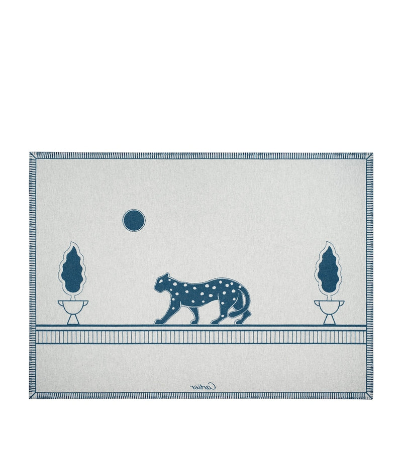 Cartier Panthère de Cartier merino wool-cashmere throw 190cm x 140cm - British product