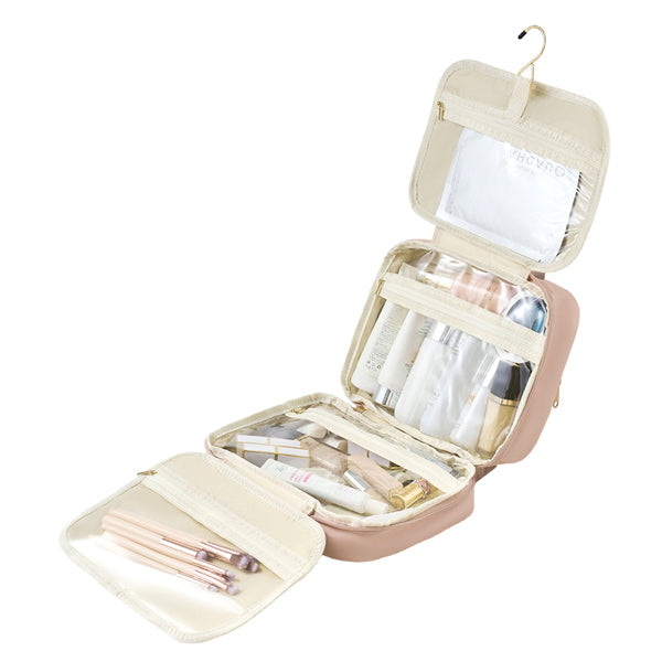 Livingandhome hanging PU leather toiletry bag, imported from the UK
