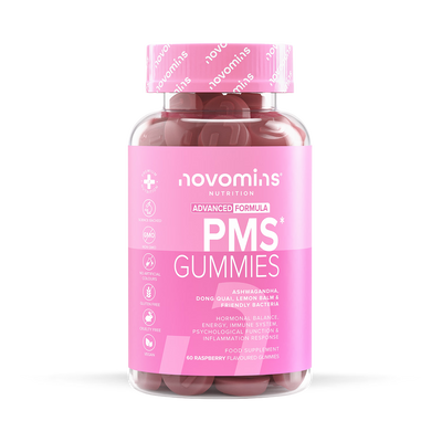 Holland & Barrett Novomins PMS Raspberry Flavoured Gummies 60 count- Buy online at McGrocer