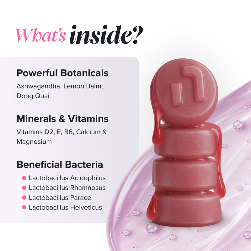 Novomins PMS Gummies Raspberry Flavoured 60 count, imported from the UK