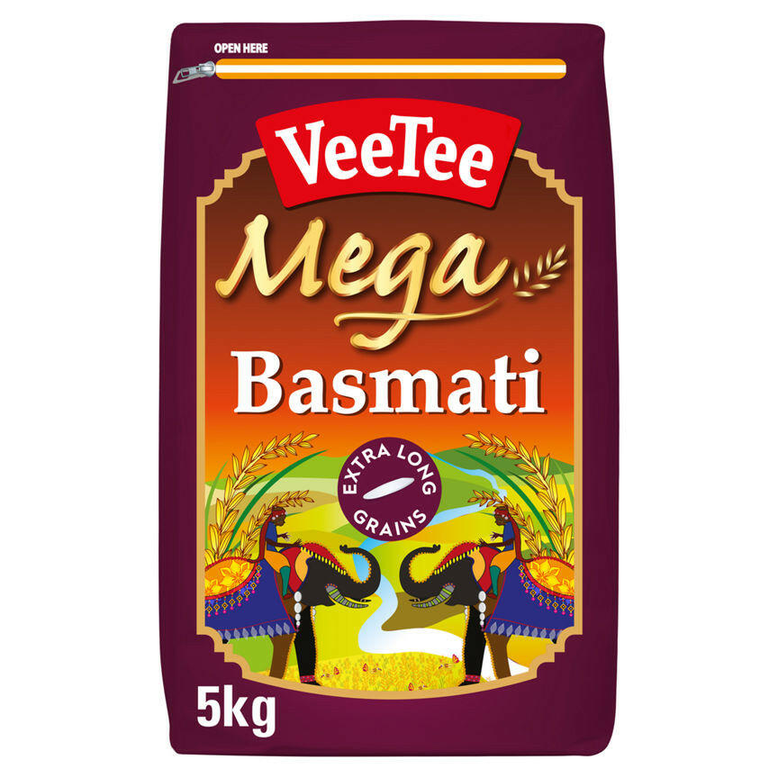 Veetee Mega Basmati Extra Long Premium Rice 5kg GOODS ASDA