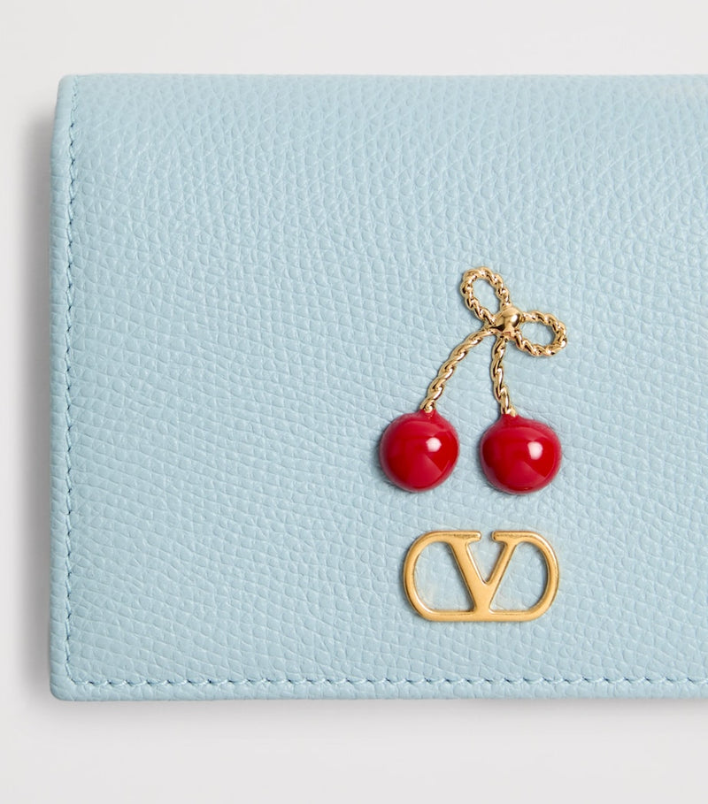 Valentino Garavani Cherryific VLogo leather wallet, imported from the UK
