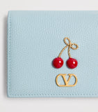 Valentino Garavani Cherryific VLogo leather wallet, imported from the UK