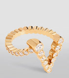 Sophie Bille Brahe yellow gold diamond V ring (British brand)