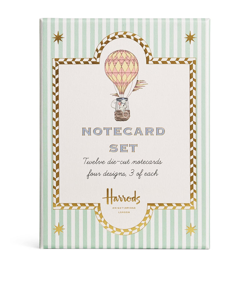 Harrods balloon notecards set of 12 with animal designs, UK version