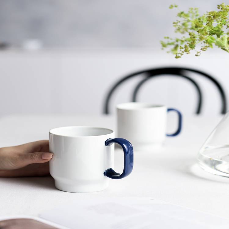 Sebastian Conran blue porcelain mug set 390ml (British brand)