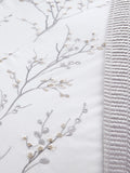 Laura Ashley Grey Dove Pussy Willow Sprig Embroidered Duvet Cover and Pillowcase Set, UK version