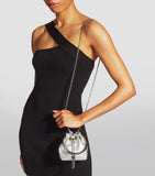Jimmy Choo Micro Bon Bon top-handle bag silver leather (British brand)