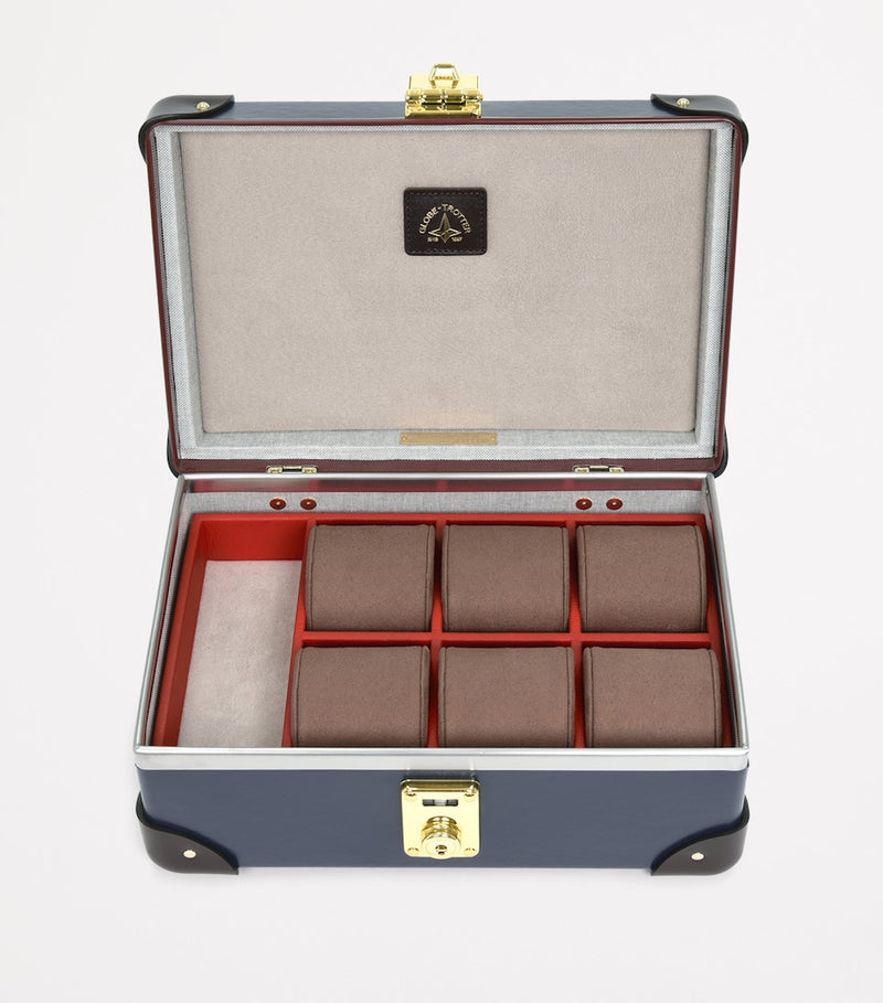 Globe-Trotter Centenary 6-slot watch case in vulcanised fibreboard, British product