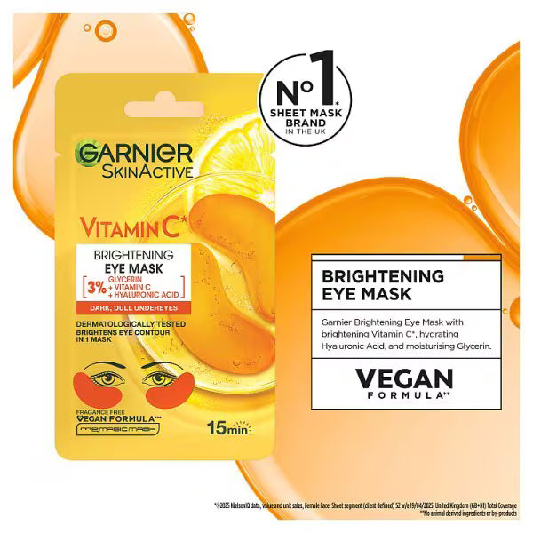 Garnier Vitamin C Eye Mask Hyaluronic Acid 5g, UK version