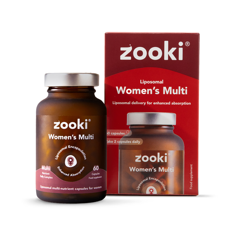 Zooki women's multivitamin capsules 60 count, imported from the UK