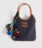 Miu Miu leather baseball cap keyring, imported from the UK