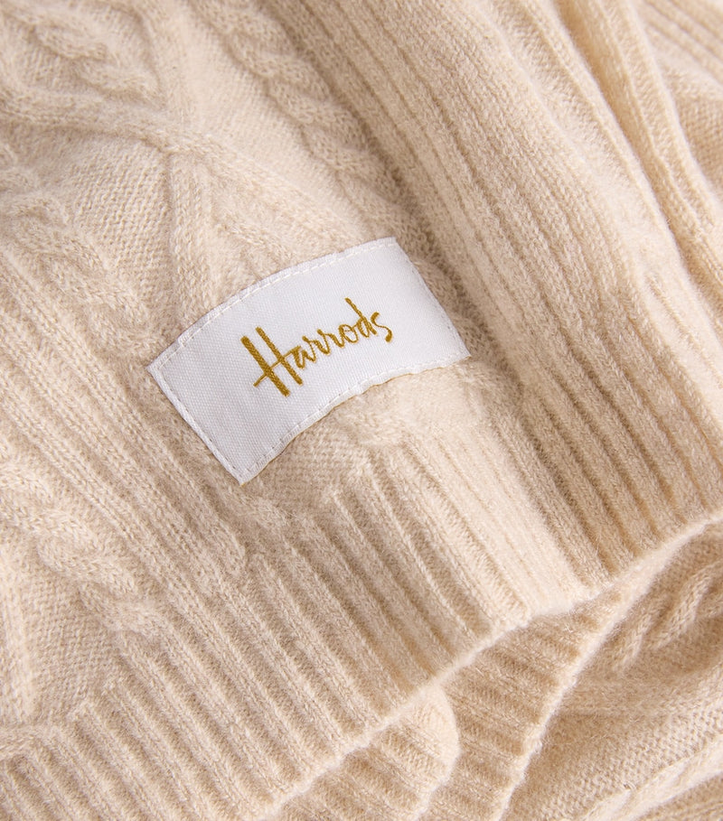 Harrods cashmere shawl pointelle design 85x100cm, UK version