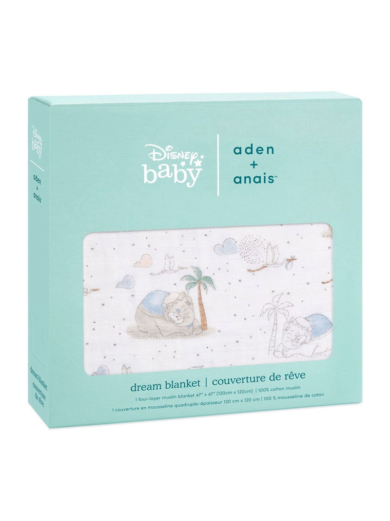 Aden + Anais white cotton baby blanket 120cm - British product